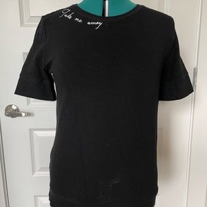 LOFT Black “Take Me Away” Knit Tee